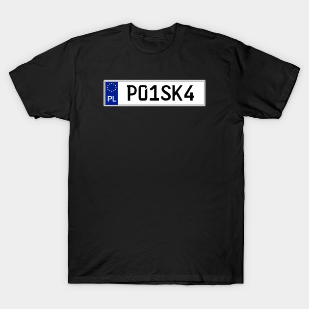 Poland car license plate T-Shirt by Travellers